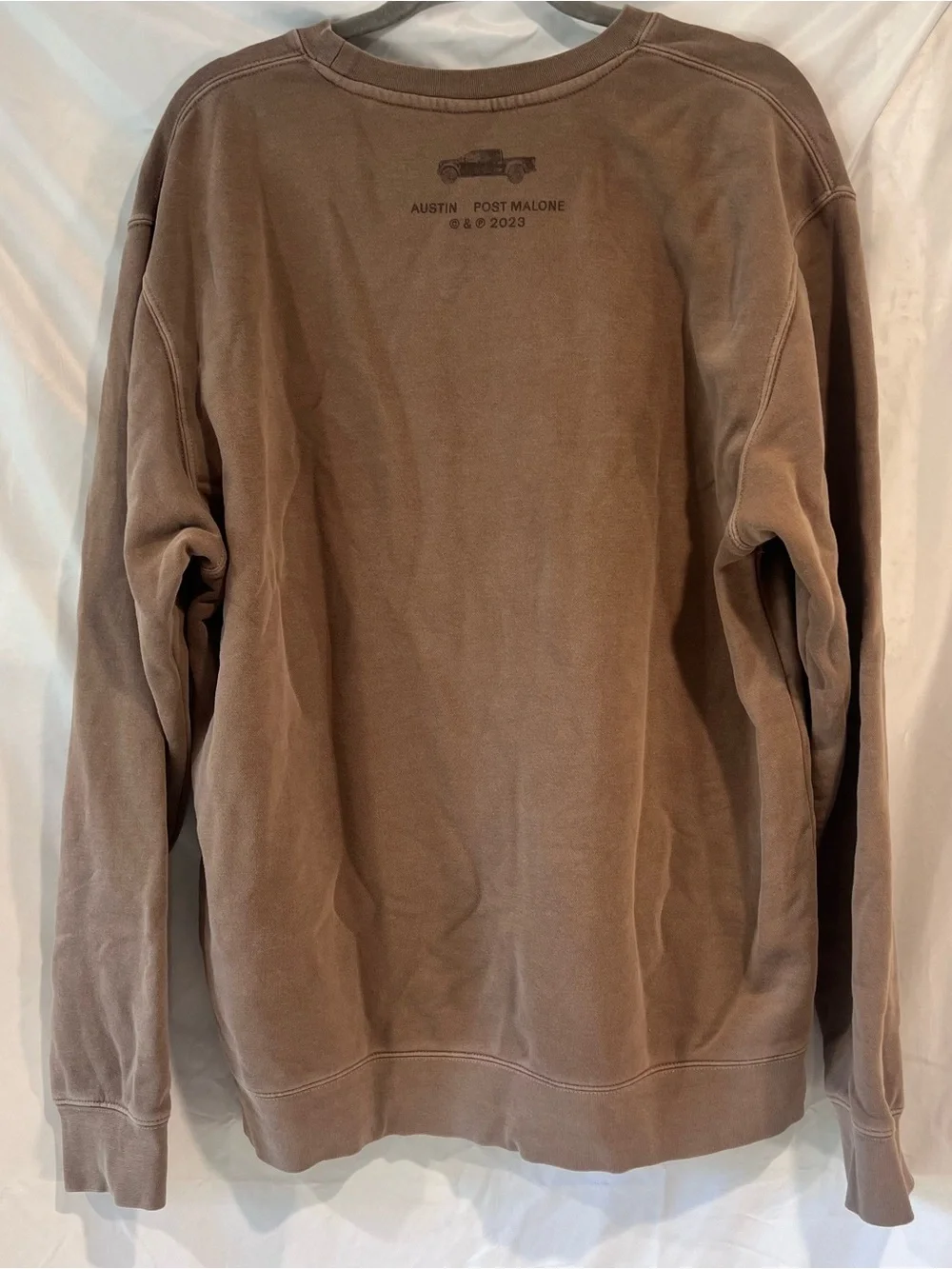 Post Malone Austin 2023 Tour Brown Crewneck Sweatshirt Size Large